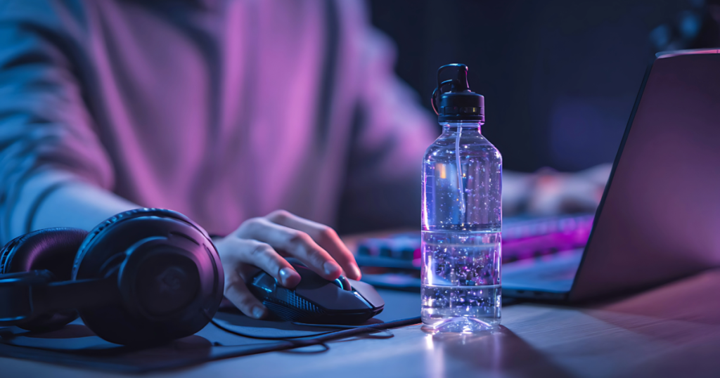 Gaming desk supplement infused water